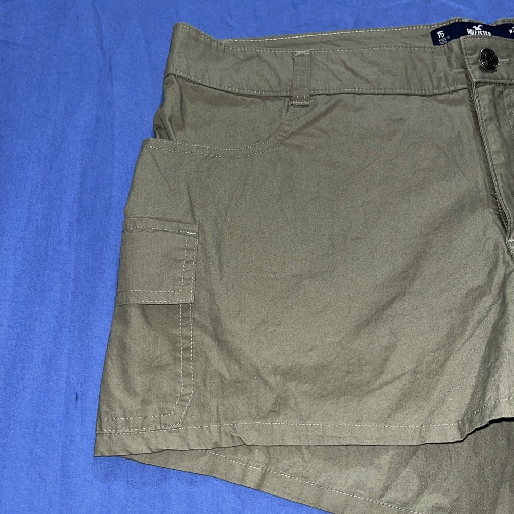 HOLLISTER Shorts Low-rise Muted Green 100 % Cotton Shorts Juniors Size 15 w32 - Picture 5 of 14